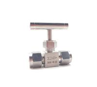 Robinet à Aiguille en Acier Inoxydable Raccord de tuyau double en acier inoxydable 3,0 mm, 4, 6, 8, 10, 12, vanne à pointeau d'arrêt haute pression, poignée droite(1I4)