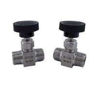 Robinet à Aiguille en Acier Inoxydable Robinet à pointeau réglable 1/8", 1/4", 3/8", 1/2", filetage mâle, en acier inoxydable, contrôle de débit, robinet droit(3/8")