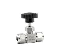 Robinet à Aiguille en Acier Inoxydable Robinet à pointeau réglable OD 3 4 6 8 10 12 mm 1/4 3/8 1/2 Tube en acier inoxydable haute pression résistant aux acides Jeu de cartes droites Grue(12.7mm OD)