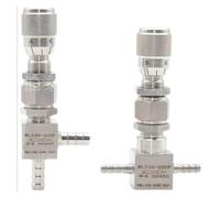 Robinet à Aiguille en Acier Inoxydable Vanne à aiguille de régulation micrométrique angle droit en acier inoxydable for tuyau cannelé 4 mm, 6, 8, 10, 12, for eau et gaz(Straight,HOSE BARB_10MM)