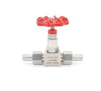 Robinet à Aiguille en Acier Inoxydable Vanne à pointeau en acier inoxydable soudée, vanne droite haute pression réglable(DN6)