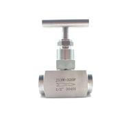 Robinet à Aiguille en Acier Inoxydable Vanne à pointeau hydraulique haute température 3/8 1/2 3/4 1 BSP femelle, vanne d'arrêt, contrôle de débit en acier inoxydable(1/4")