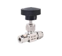 Robinet à Aiguille en Acier Inoxydable Vanne à pointeau réglable OD 3 4 6 8 10 12 mm 1/8" 1/4" 3/8" 1/2" Tube double virole compression en acier inoxydable(14mm)