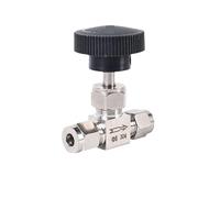 Robinet à Aiguille en Acier Inoxydable Vanne à pointeau réglable OD 3 4 6 8 10 12 mm 1/8" 1/4" 3/8" 1/2" Tube double virole compression en acier inoxydable(8mm)