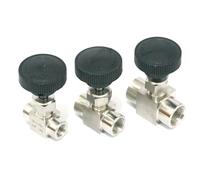 Robinet à Aiguille en Acier Inoxydable Vanne d'arrêt à pointeau droite 1/8", 1/4", 3/8", 1/2" BSP NPT femelle, vanne angle droit for eau, air et gaz(1/4",NPT)