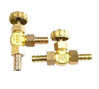 Robinet à aiguille en laiton for gaz, 1 pièce, diamètre intérieur de tuyau 8 mm 10 mm, cannelé, droit/coudé(Elbow,FIT TUBE I.D 8MM_BRASS)