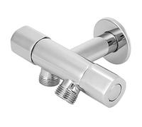 Robinet à angle 3 voies en laiton G1 / 2 pouce, 1 entrée 2 sorties, double commande avec poignées doubles - Grande étanchéité et durabilité, multi - usage pour machine à laver et