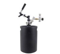 Robinet à bière, Équipement de brassage à domicile Mini fût bière Growler 5 L for système distribution artisanale verrouillage bille avec outils régulation versement(Black)