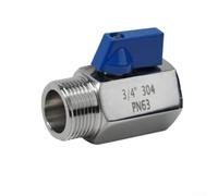 Robinet à bille 3/4 pouce acier inoxydable 304 | Acier 304 pour premium, résistant rouille, usage longue durée, eau pour gaz vapeur, pour intérieur extérieur