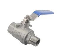 Robinet à bille à filetage BSPT femelle/mâle 1/2 "3/4" 1 ", en acier inoxydable 304, robinet à bille à deux voies DN15 DN20 DN25 Q11F-16P, raccord de tuyau d'eau(3/4")