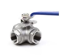 Robinet à bille à trois voies en acier inoxydable BSP SS304, Type L Type T 1/4 "3/8" 1/2 "3/4" 1 "1-1/2" 2 "DN8 DN15 DN25, filetage femelle 1 pièces(L Type,0.25 Inch)