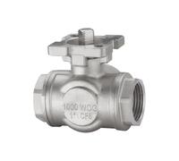 Robinet à bille à trois voies en acier inoxydable SS304, type T/L, durable et polyvalent for l'eau, l'huile et les applications.(3/4in LType)