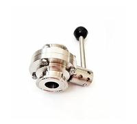 Robinet à bille Arrêt d'eau chaude et froide 159 mm 6,25"Diamètre extérieur du tuyau X 6"Vanne de contrôle débit papillon sanitaire trois pinces SUS 304 en acier inoxydable