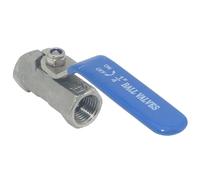 Robinet à bille en acier inoxydable, 1/4 "3/8" 1/2 "3/4" 1 "1-1/4" 1-1/2 ", vanne femelle avec poignée en vinyle, vannes filetées(3/8")