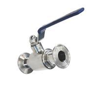 Robinet à bille en acier inoxydable 3/4, 304 ", 19mm, 1", 25mm, 32mm, 2 voies, 1.5 ", Type de virole à trois pinces(OD 38mm)