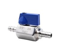 Robinet à bille en acier inoxydable, 8 mm Barb x Barb Mini interrupteur d'arrêt vanne de contrôle raccords pour tuyaux flexibles