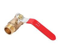 Robinet à bille en laiton 1/2 pouces avec poignée rouge |Soupape de purge du compresseur de protection |Robuste pour les outils pneumatiques/conduites d'eau