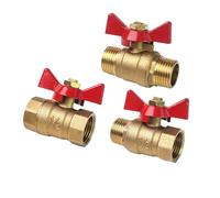 Robinet à bille femelle à femelle en laiton avec poignée papillon, tailles 1/4", 3/8", 1/2", 3/4" for le contrôle d'arrêt du carburant, du gaz, de l'eau, de l'huile et de l'air(DN10,M-M)