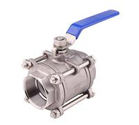 Robinet à bille filetage BSP en acier inoxydable de 2.5 pouces, robinet trois pièces DN65 utiliser avec des liquides et gaz(SS316)