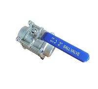Robinet à bille filetage BSP en acier inoxydable de 2 pouces, robinet trois pièces DN50 utiliser avec des liquides et gaz(SS304)