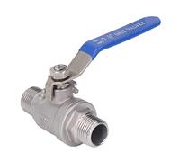 Robinet à bille mâle à mâle en acier inoxydable 1/2 pouces DN15, Installation facile, poignée robuste pour l'eau, le pétrole et le gaz, en acier inoxydable