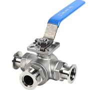 Robinet à bille manuel à 3 voies, Type T ISO-KF/NW50, en acier inoxydable 304, poignée de verrouillage, Solution de vide économique, 1 pièce(TType-KF25)