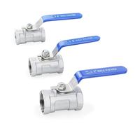 Robinet à bille monobloc en acier inoxydable 1/4, 304 ", 3/8", 1/2 ", 3/4", 1 ", 1-1/4", BSP, filetage femelle, 1 pièce, DN15, 2/3 pièces(DN15,3Pcs)