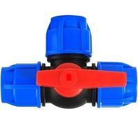Robinet à bille PE 3 voies de type T avec raccord à compression, 25 mm à 63 mm for conduites d'eau, installation facile sans soudure(25mm)