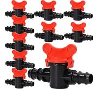 Robinet à bille pour tuyau goutte-à-goutte, 16 mm robinet d'arrêt connecteur d'irrigation 10x