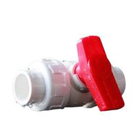 Robinet à bille, robinet en PVC, raccord de tuyau double union, for adaptateur réservoir poissons d'aquarium, connecteurs d'irrigation, diamètre intérieur 20 mm 50(White,40mm)