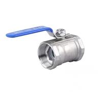 Robinet à bille sanitaire à filetage femelle, 1 pièce, BSPT en acier inoxydable SS304, robinet à bille sanitaire ON-OFF droit(DN15)