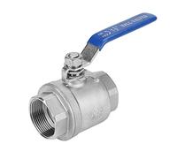 Robinet à boisseau sphérique, 1-1/2 "DN40 1000 WOG 304 en acier inoxydable, robinet à filetage femelle à passage intégral, pour contrôle-commande du débit d'eau