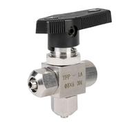 Robinet à Boisseau sphérique 1 pièce 6 mm, 8 mm, 10 mm, 12 mm, Robinet à Boisseau sphérique à Rotation Rapide, Droit/Trois Voies, en Acier Inoxydable 304(Three Way Ball Valve 10mm*6.5)