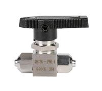 Robinet à Boisseau sphérique 1 pièce 6 mm, 8 mm, 10 mm, 12 mm, Robinet à Boisseau sphérique à Rotation Rapide, Droit/Trois Voies, en Acier Inoxydable 304(10mm*6.5)