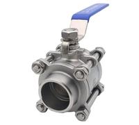 Robinet à boisseau sphérique 3 pièces en acier inoxydable 304 - Robinet à souder de 1/2" à 2" for eau, gaz, huile - Interrupteur de tuyau durable et fiable(2In)