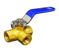 Robinet à boisseau sphérique 3 voies, filetage femelle BSP 1/4 po à 1 po, passage intégral, poignée en L, for eau, huile, air, gaz(1In)