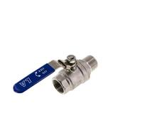 Robinet à boisseau sphérique à 2 voies en acier inoxydable, mâle à femelle R/Rp 1 pouce PN 63