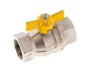 Robinet à boisseau sphérique à 2 voies pour gaz Rp 1 pouce, poignée papillon en laiton