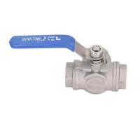 Robinet à boisseau sphérique à 3 voies, robinet à boisseau sphérique de type L 3/4 ", vanne à boisseau sphérique DN20, valve de voie avec poignée à levier bleue, vanne à 3 voies, manipulation facile