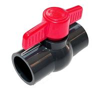 Robinet à boisseau sphérique à coller en PVC U avec 2 manchons adhésifs pour tuyaux de 32 mm.