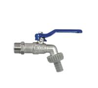 Robinet à boisseau sphérique AquaCraft 3/4 pouce filetage extérieur 1001000129 poignée à levier bleue, coque métallique, laiton