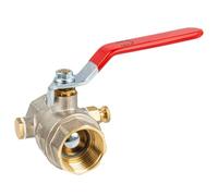 Robinet à boisseau sphérique avec vidange 1" DN 25, filetage intérieur des deux côtés selon la norme ISO 228/1, résistant à la température de -10 à 120 °C, pression de fonctionnement maximale 25 bar