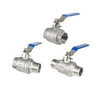 Robinet à boisseau sphérique BSPT femelle à passage intégral 2P en acier inoxydable 304, 1 pièce, 1/8" 1/4" 3/8" 1/2" 3/4" 1" eau huile(3/4",M-F)