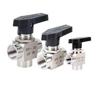 Robinet À Boisseau Sphérique D'arrêt En Acier Inoxydable 316/304, 915 PSI, BSPP NPT, Coude Femelle Droit, 3 Voies, 1/8", 1/4", 3/8", 1/2", 3/4"(SS304-BSPP_1/8")