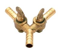 Robinet à boisseau sphérique d'arrêt en laiton à 3 voies for tuyau de diamètre intérieur 8 mm et 10 mm, for carburant, air et gaz(10mm)