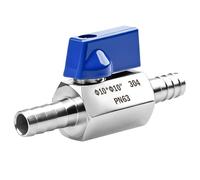 Robinet à boisseau sphérique de 10 mm avec ardillon en acier inoxydable, joint pagode pour eau, gaz, huile, carburant, irrigation goutte à goutte, robinet de jardin, durable et résistant à la