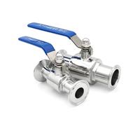 Robinet à boisseau sphérique droit en acier inoxydable 304/316L, 1 pièce, embout à triple serrage 19/25/32/38 mm, 25,4/50,5/64 mm, produit de brassage maison(38mm x Ferrule50.5,SS304)