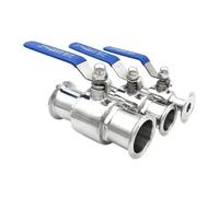 Robinet à boisseau sphérique droit en acier inoxydable 304/316L 19/25/32/38/45/51 mm triple collier 3/4 pouce 1 pouce 1,25 pouce 1,5 pouce 2 pouces(25mm x Ferrule50.5,SS304)