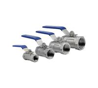 Robinet À Boisseau Sphérique Droit Sanitaire Fileté Femelle En Acier Inoxydable BSPT SS304/316L, 1/4", 3/4", 1", 1-1/4", 1-1/2".(3/8",SS316L)