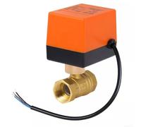 Robinet à boisseau sphérique électrique en laiton AC220 V DN20, design 2 voies 2 fils avec moteur synchrone à haute torsion et indice d'étanchéité IP54 pour applications d'eau chaude ou froide